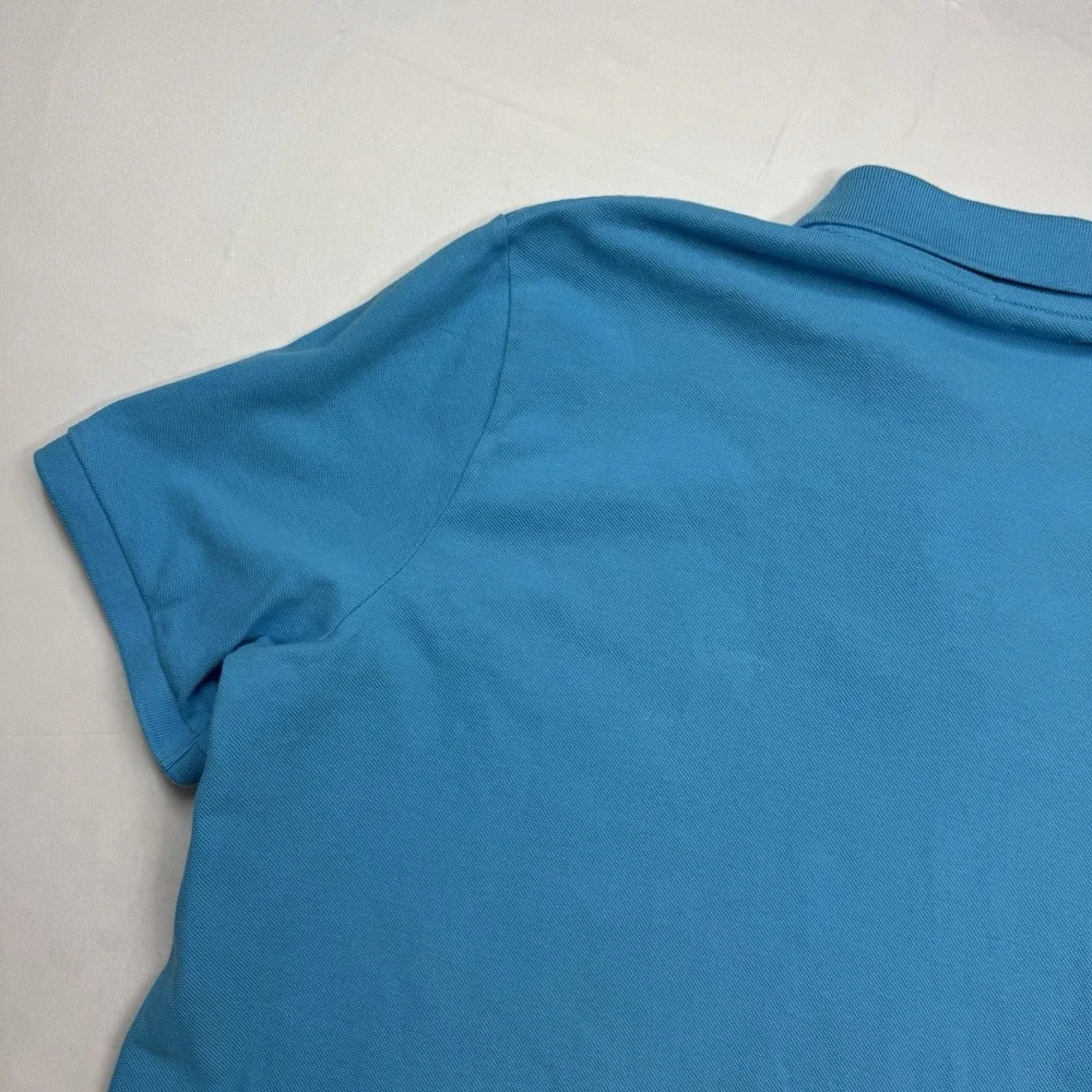 Ralph Lauren Polo Shirt Mens Large Sky Blue Classic Fit Yellow Pony Short Sleeve